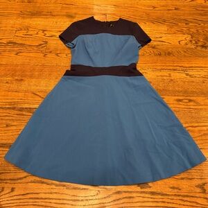 Marc New York Andrew Marc Size 4 Blue Colorblock Fit Flare Dress